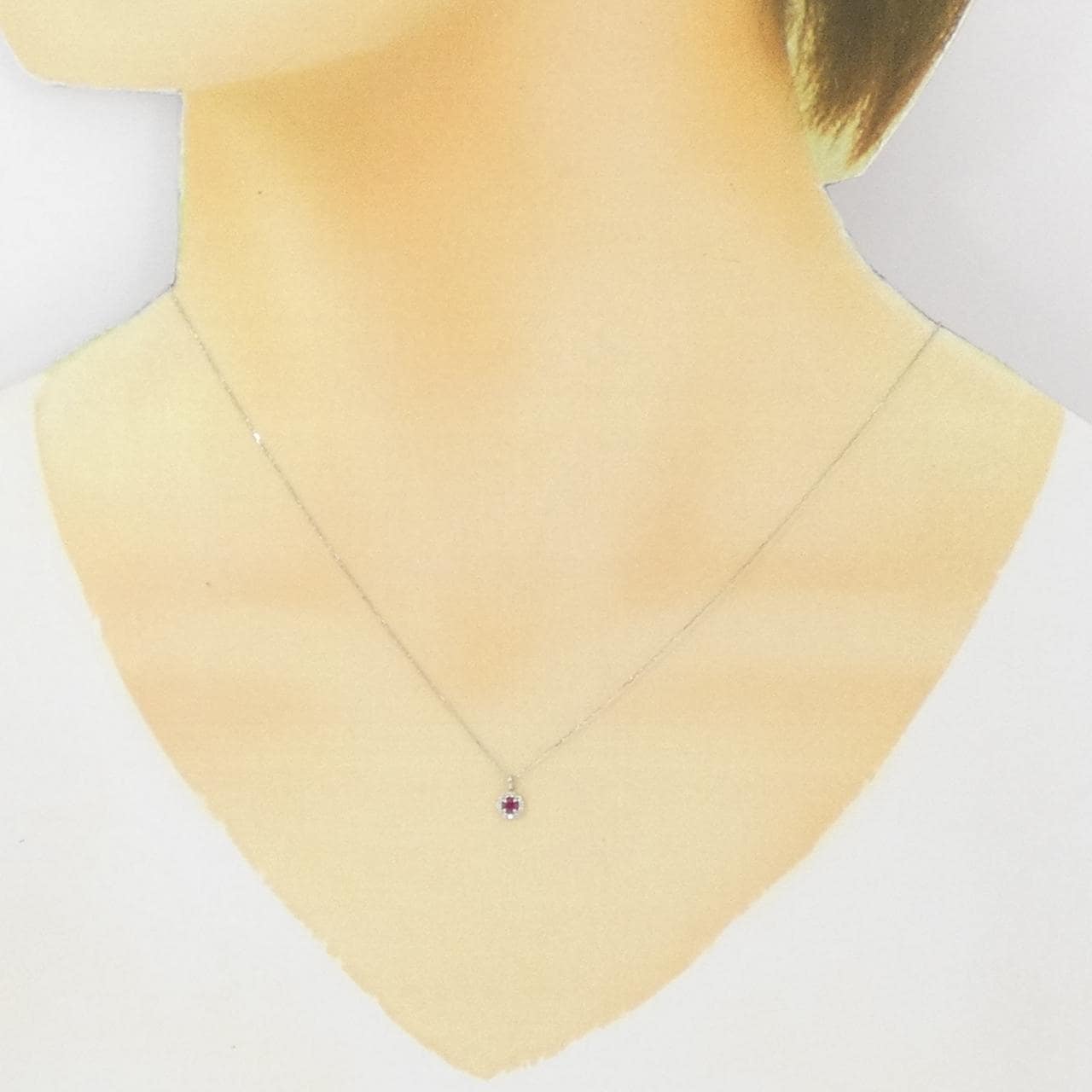 【新品】PT900 ルビー ネックレス 0.04CT
