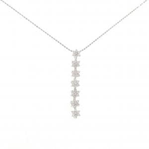 PT900/PT850 フラワー ダイヤモンド ネックレス 0.42CT