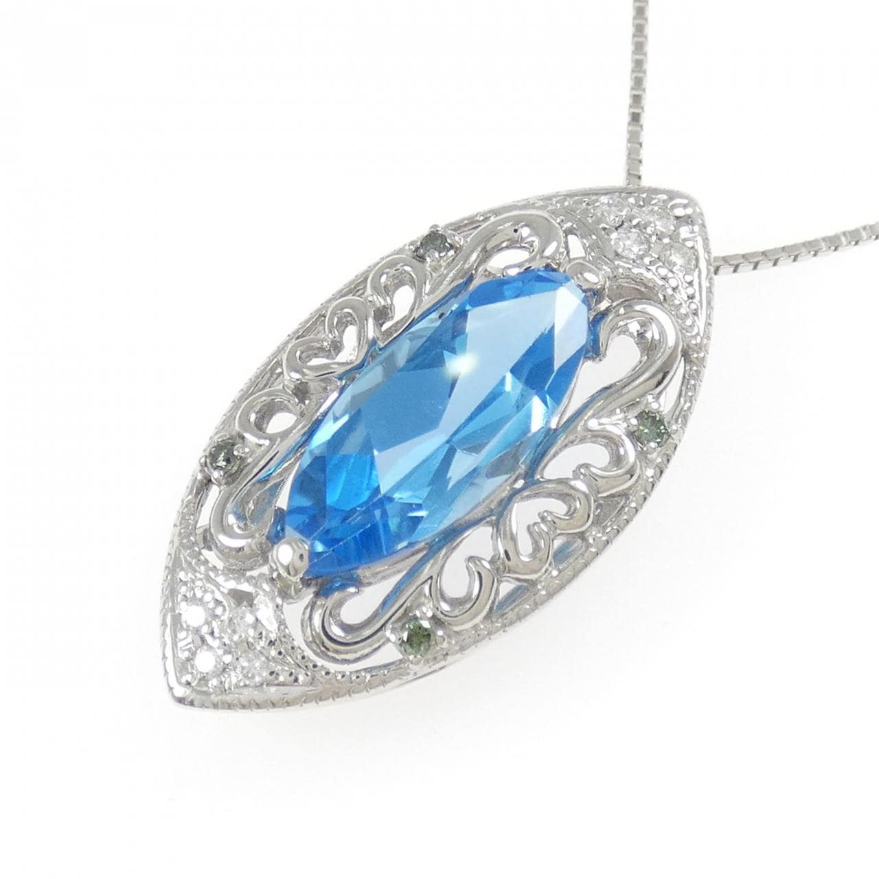 K18WG ブルートパーズ ネックレス 4.30CT