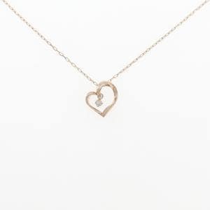K10PG ハート ダイヤモンド ネックレス 0.02CT