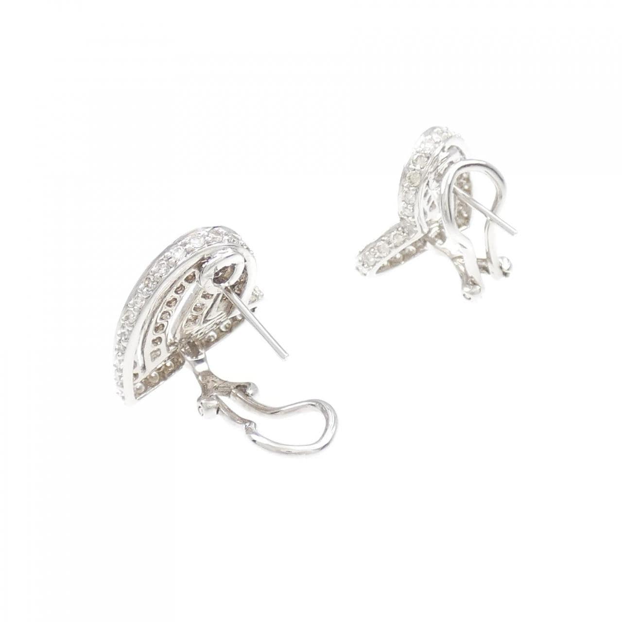 K18WG heart Diamond earrings 1.78CT
