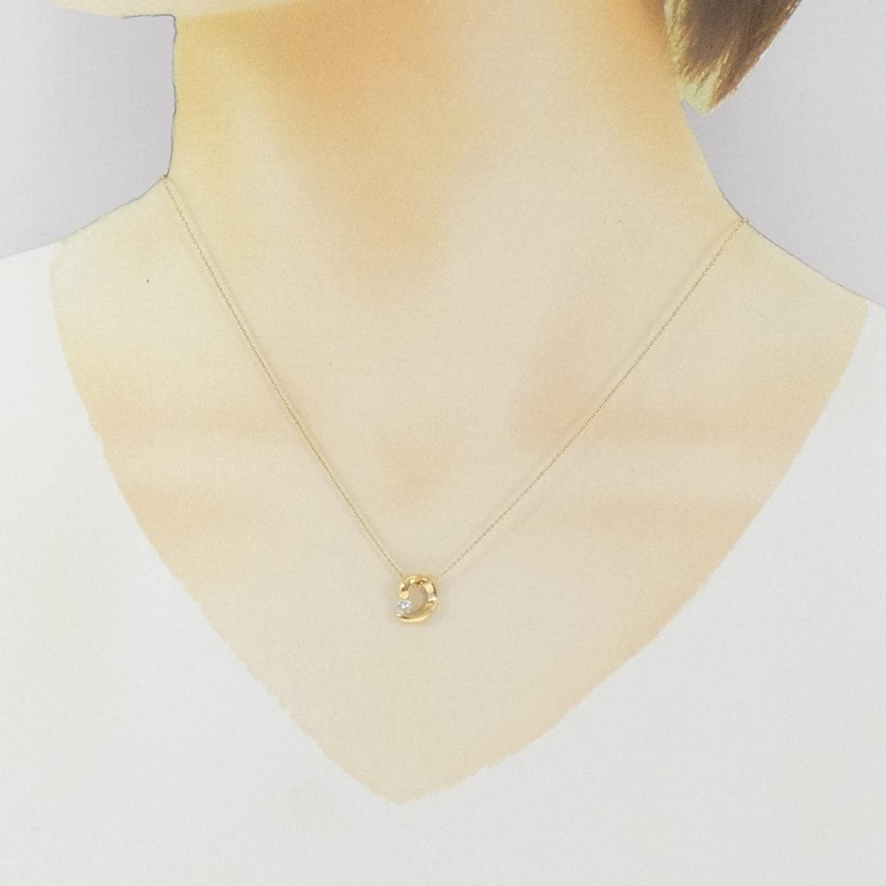 K18YG ダイヤモンド ネックレス 0.14CT