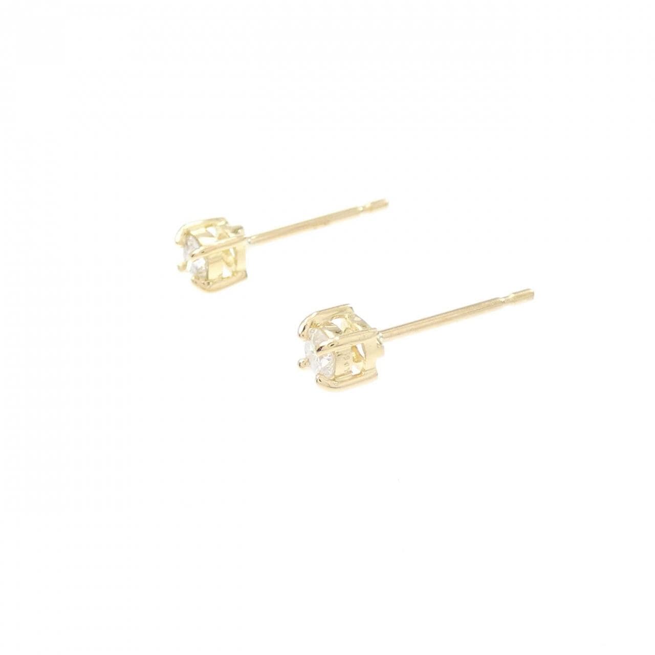 [Remake] K18YG solitaire Diamond earrings 0.10CT