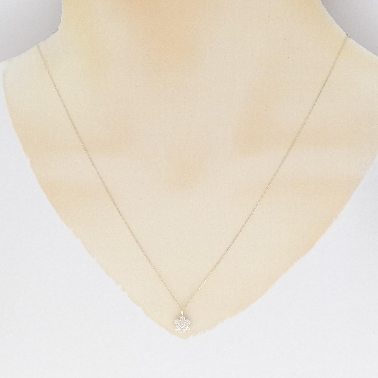 コメ兵｜【新品】K18YG フラワー ダイヤモンド ネックレス 0.30CT  