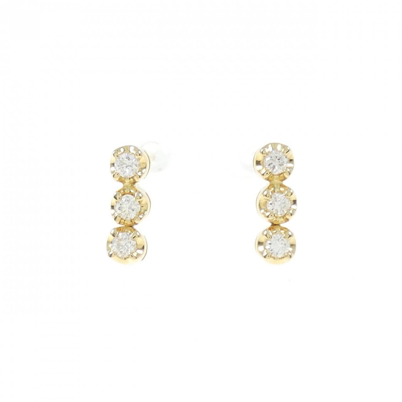 K18YG ダイヤモンド ピアス 0.08CT
