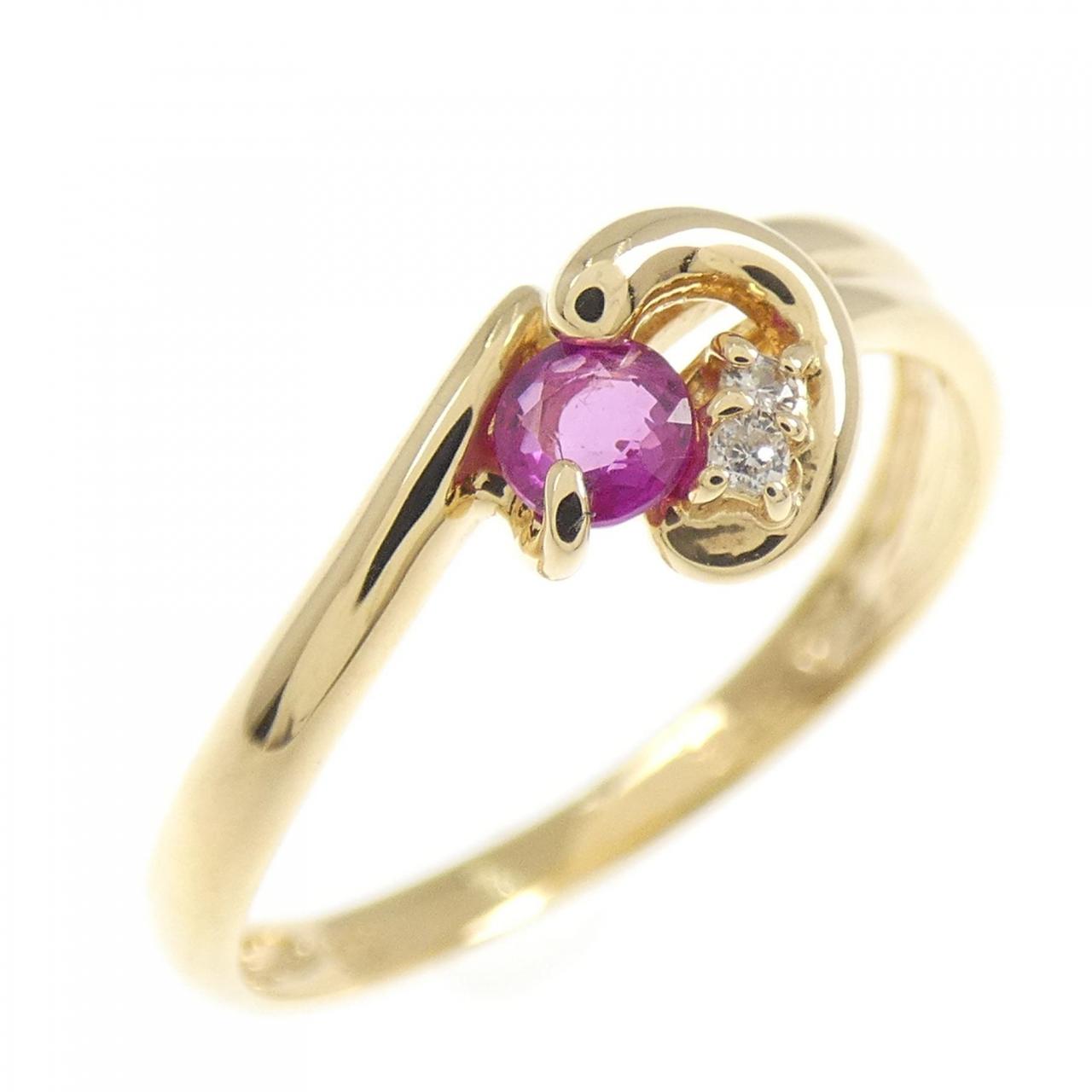 K18YG ルビー リング