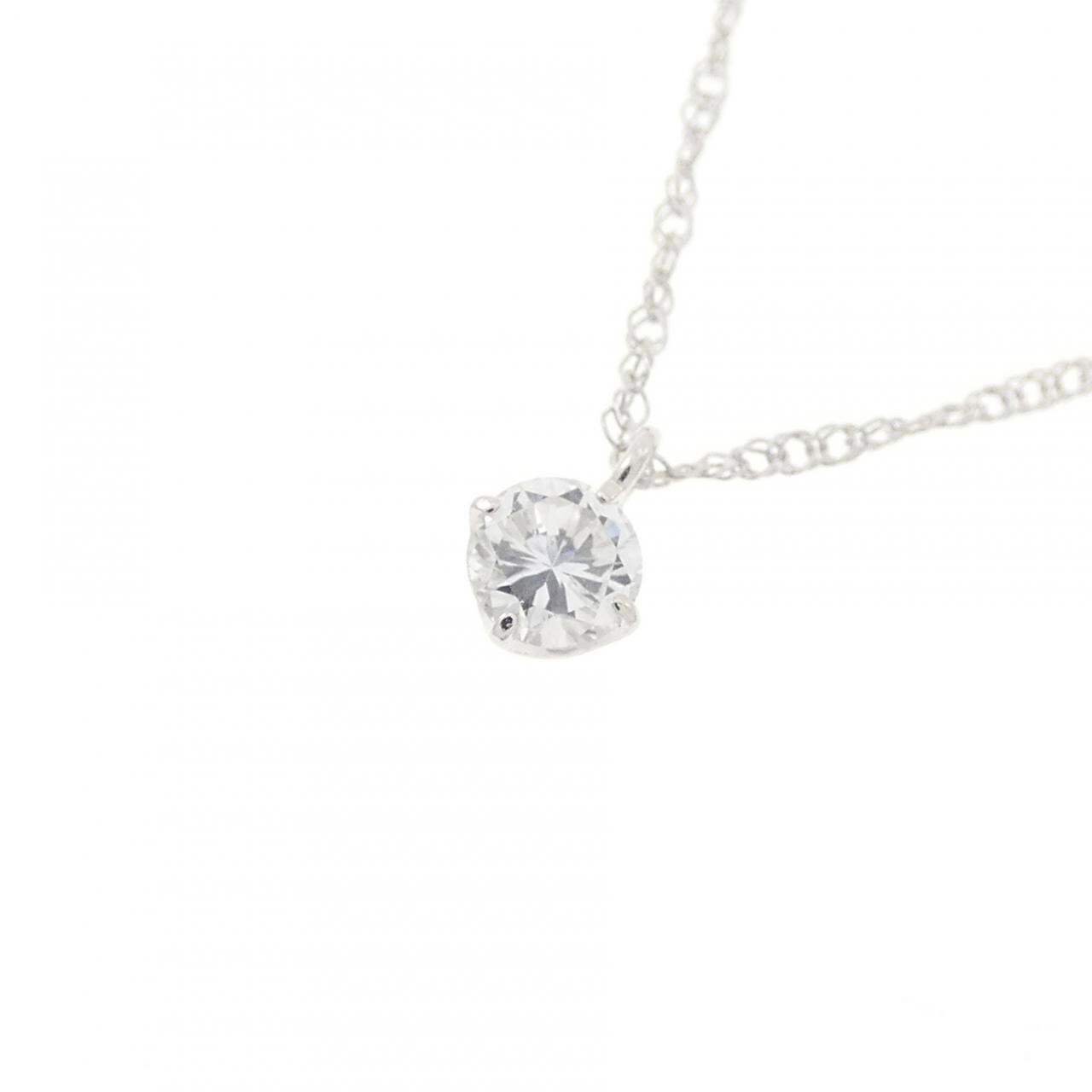 K18WG ソリティア ダイヤモンド ネックレス 0.10CT