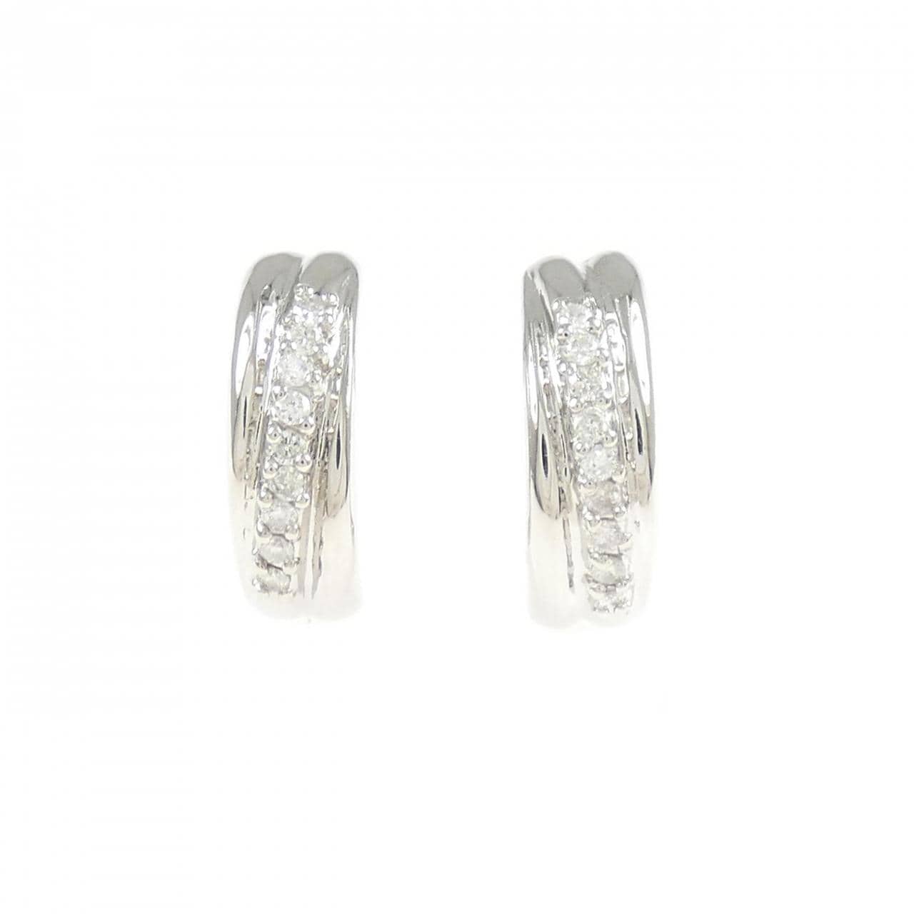 PT900 ダイヤモンド ピアス 0.12CT