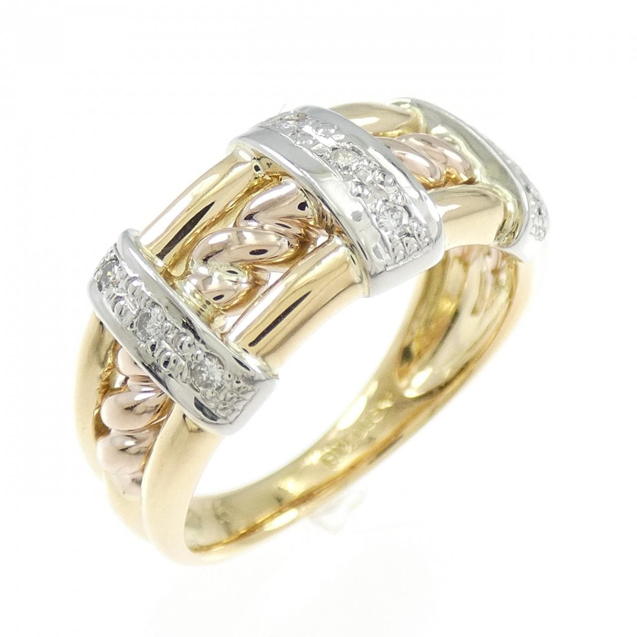 K18YG/PT900/K18PG Diamond Ring 0.09CT