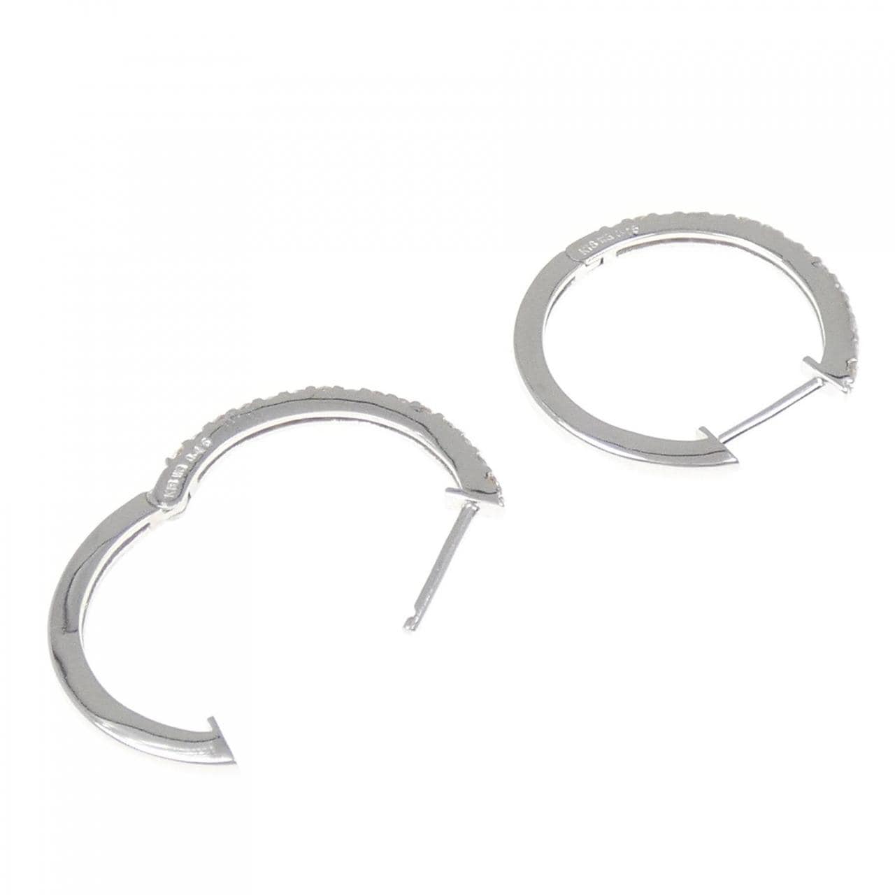 【新品】K18WG ダイヤモンド フープ ピアス 0.30CT