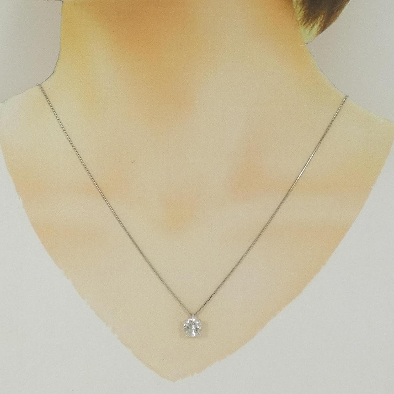 PT900/PT850 ソリティア ダイヤモンド ネックレス 1.49CT