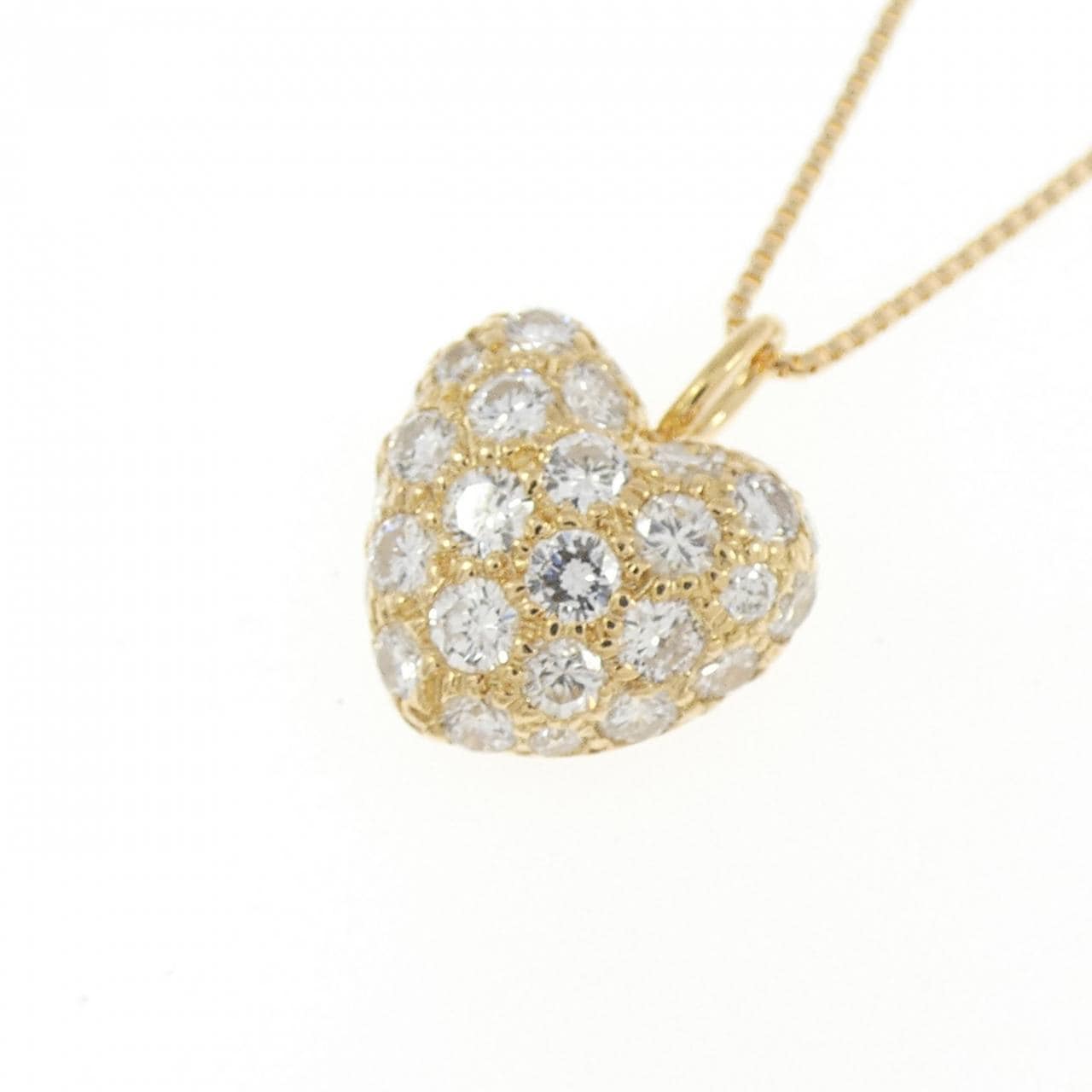 K18YG ハート ダイヤモンド ネックレス 0.50CT