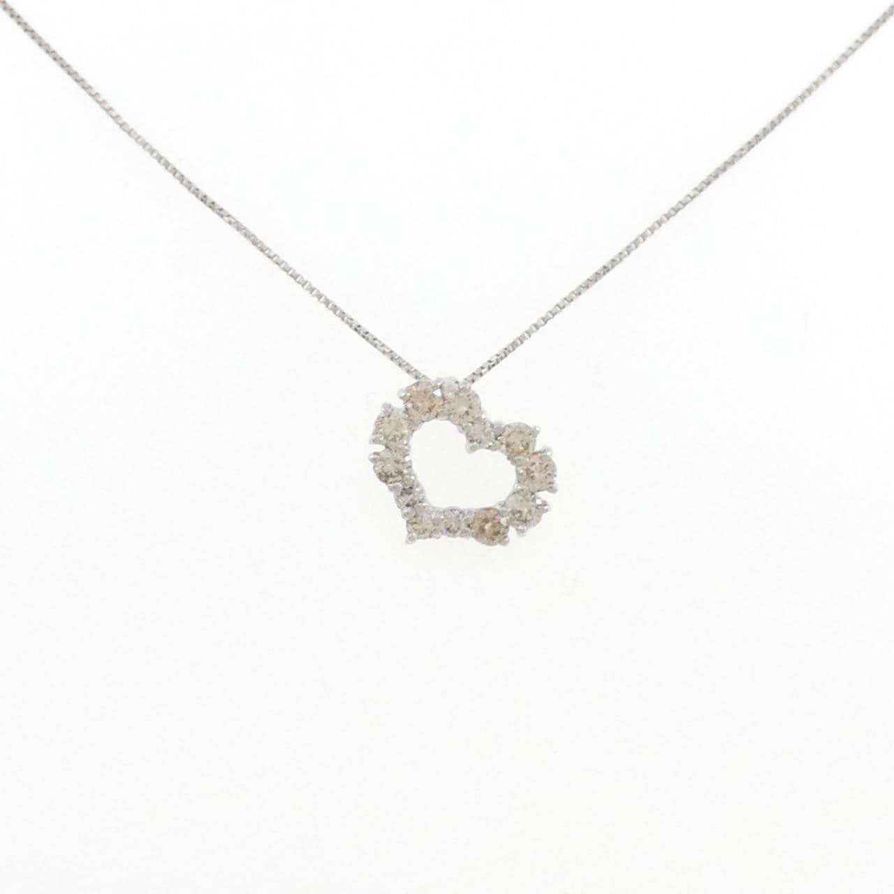 PT1000/PT850 ハート ダイヤモンド ネックレス 0.5CT