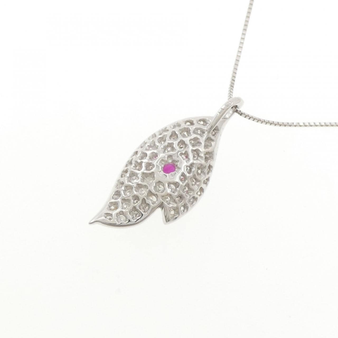 K18WG ルビー ネックレス 0.50CT