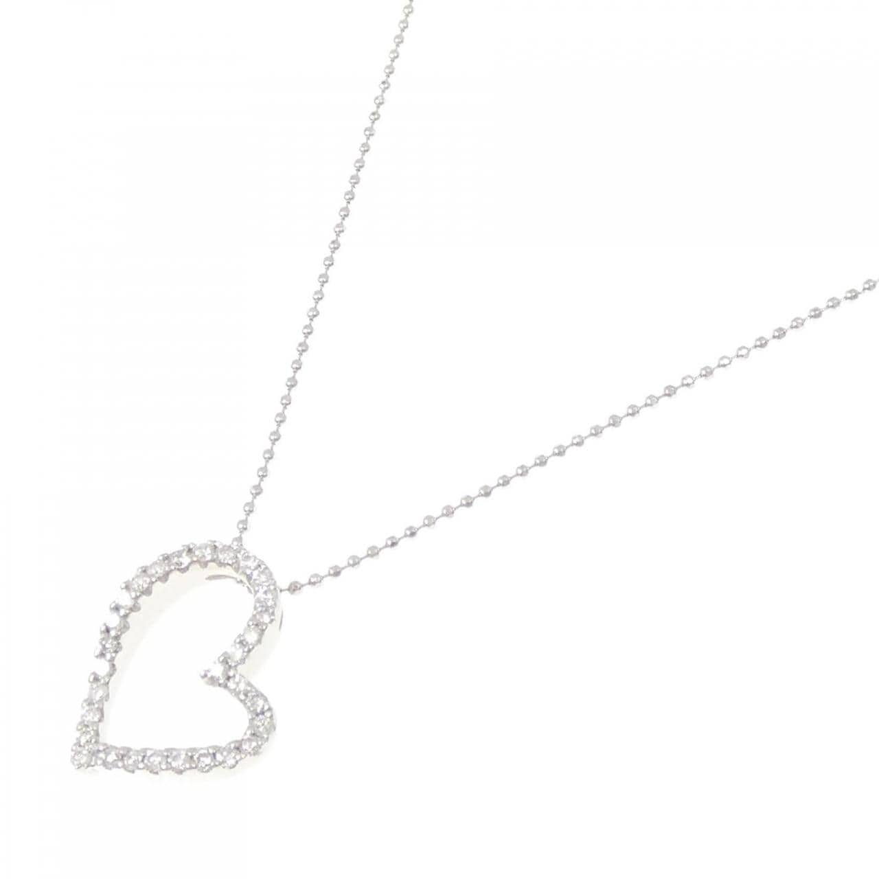 K18WG ハート ダイヤモンド ネックレス 0.29CT