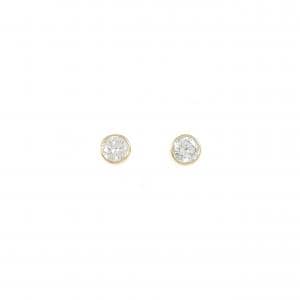 K18YG ソリティア ダイヤモンド ピアス 0.16CT