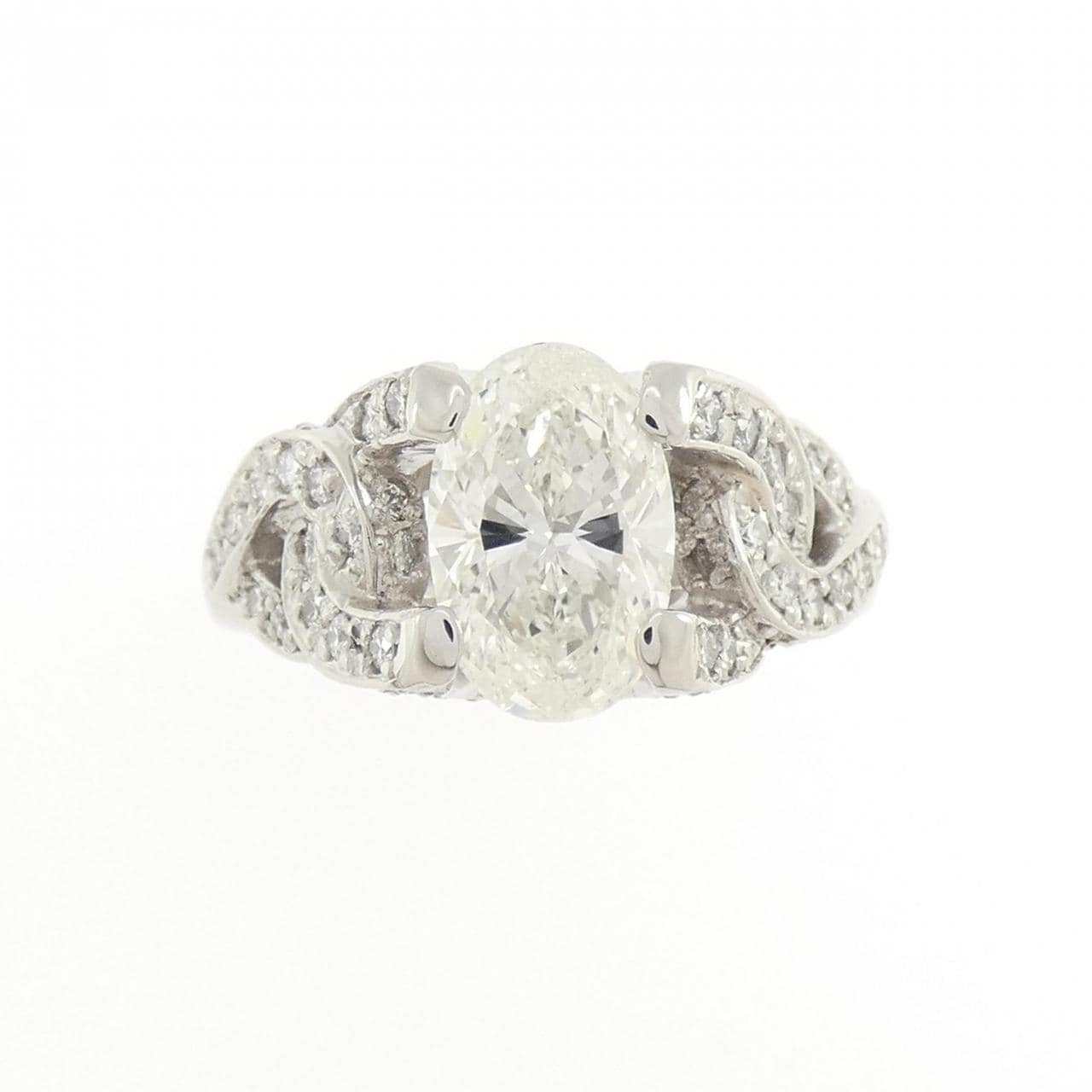 PT900 ダイヤモンド リング 2.044CT I I1 オーバルカット