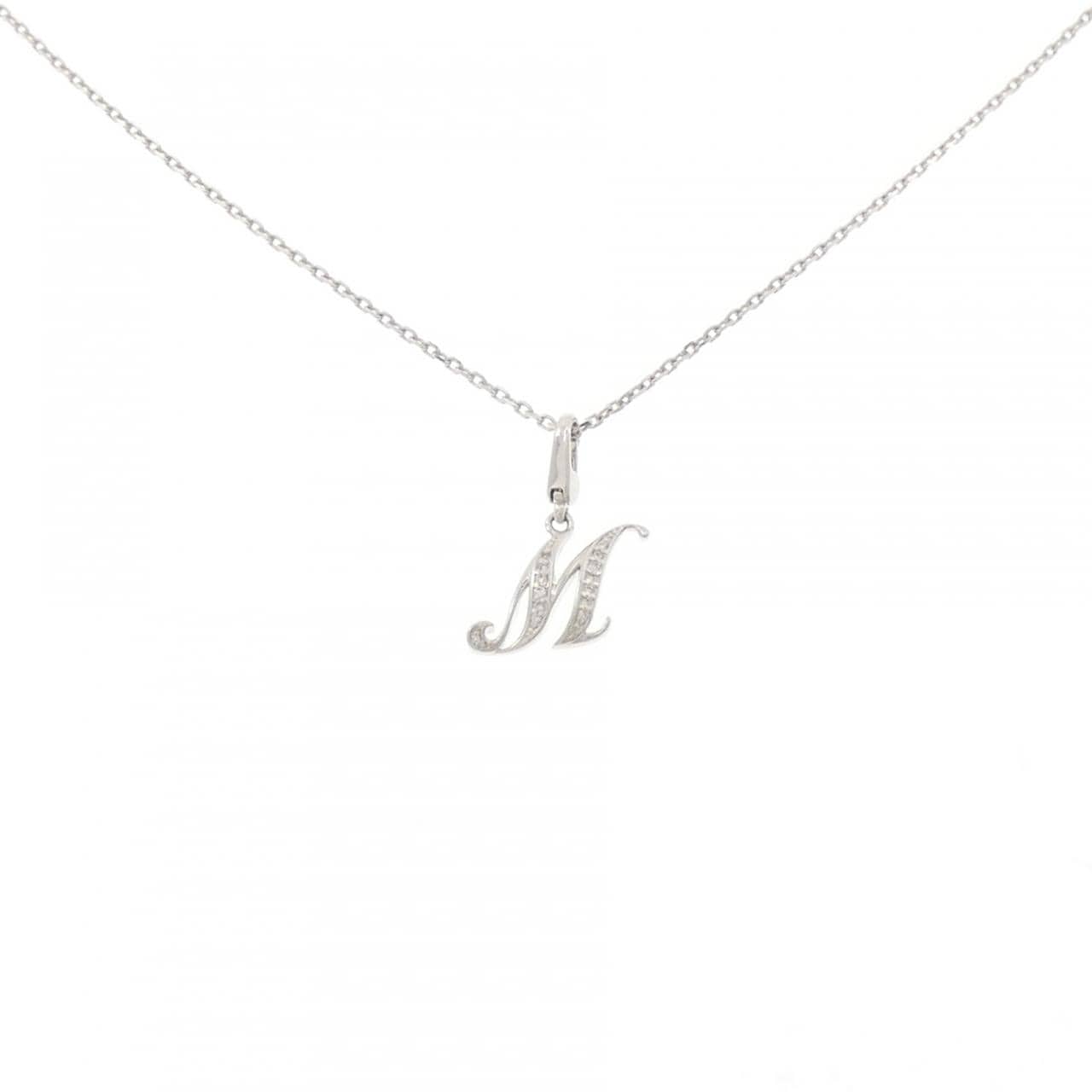 ユキザキ イニシャルM ダイヤモンド ネックレス 0.03CT