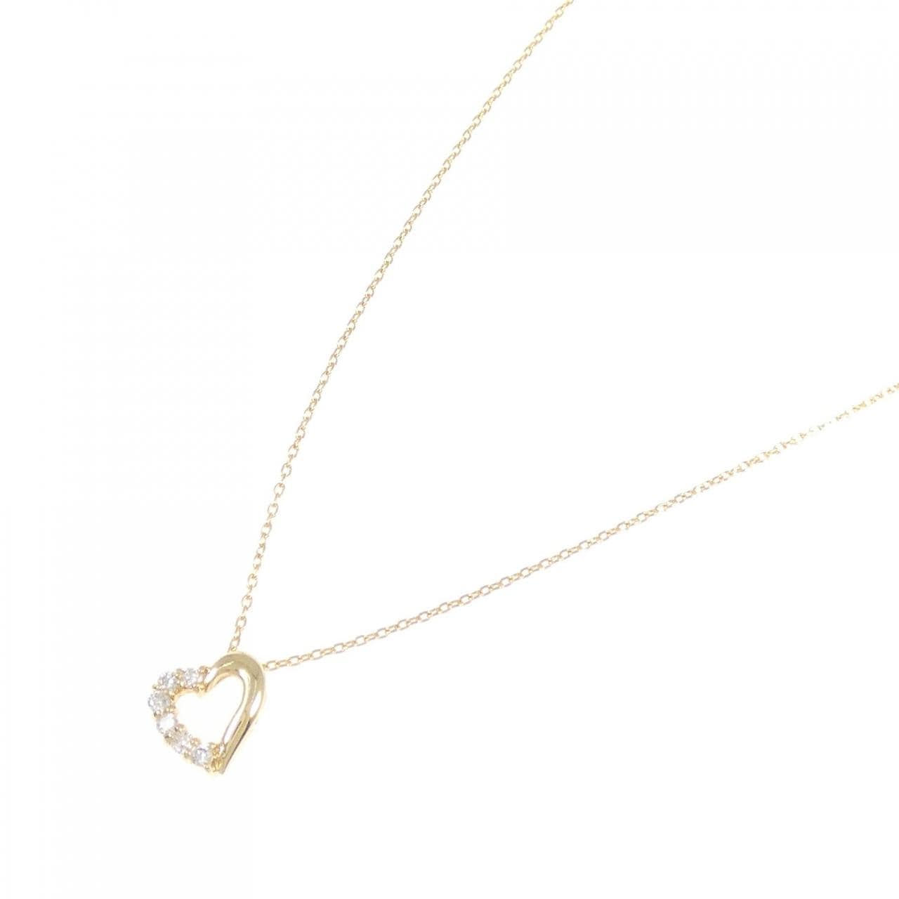 K18YG ハート ダイヤモンド ネックレス 0.10CT