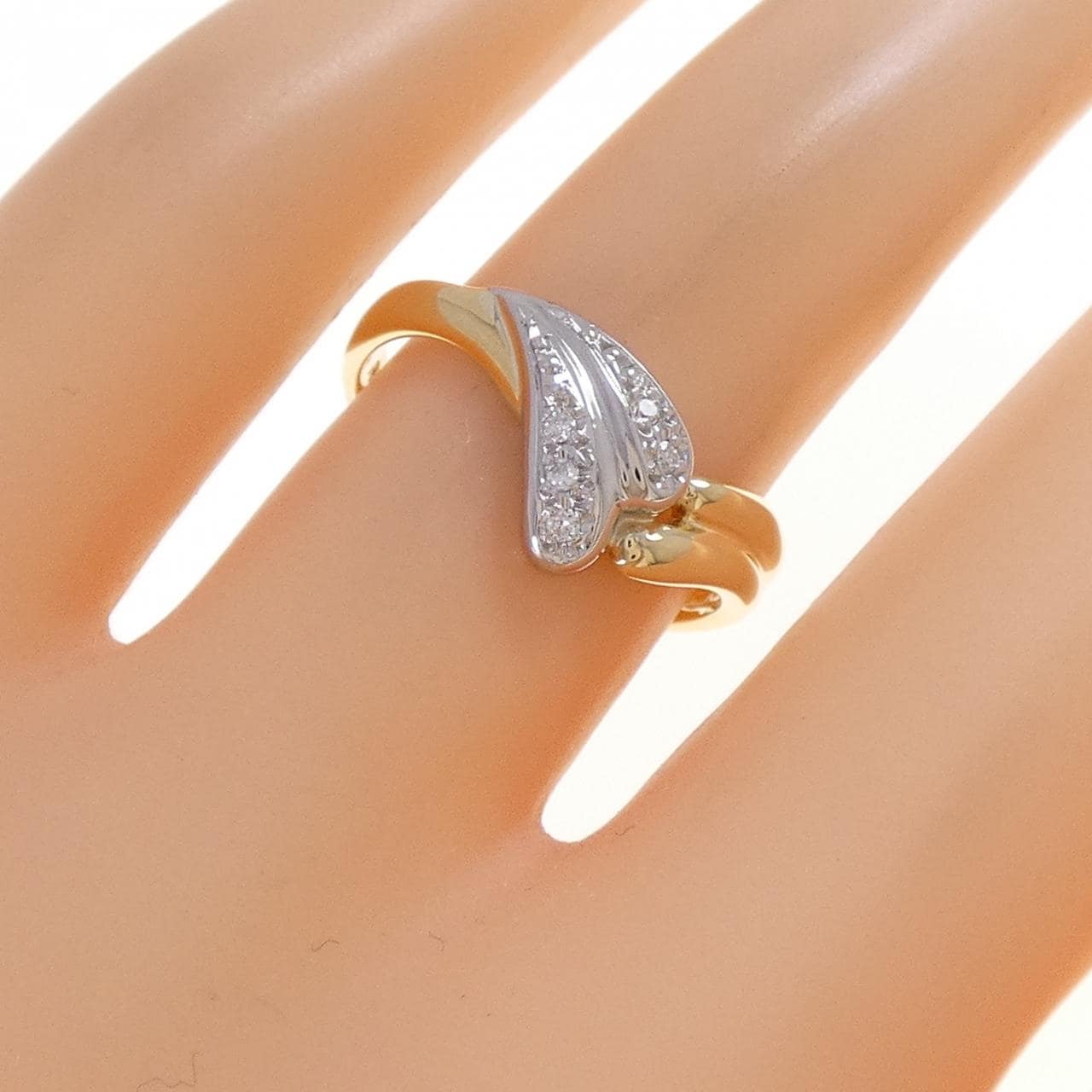 K18YG/PT900 ダイヤモンド リング 0.03CT