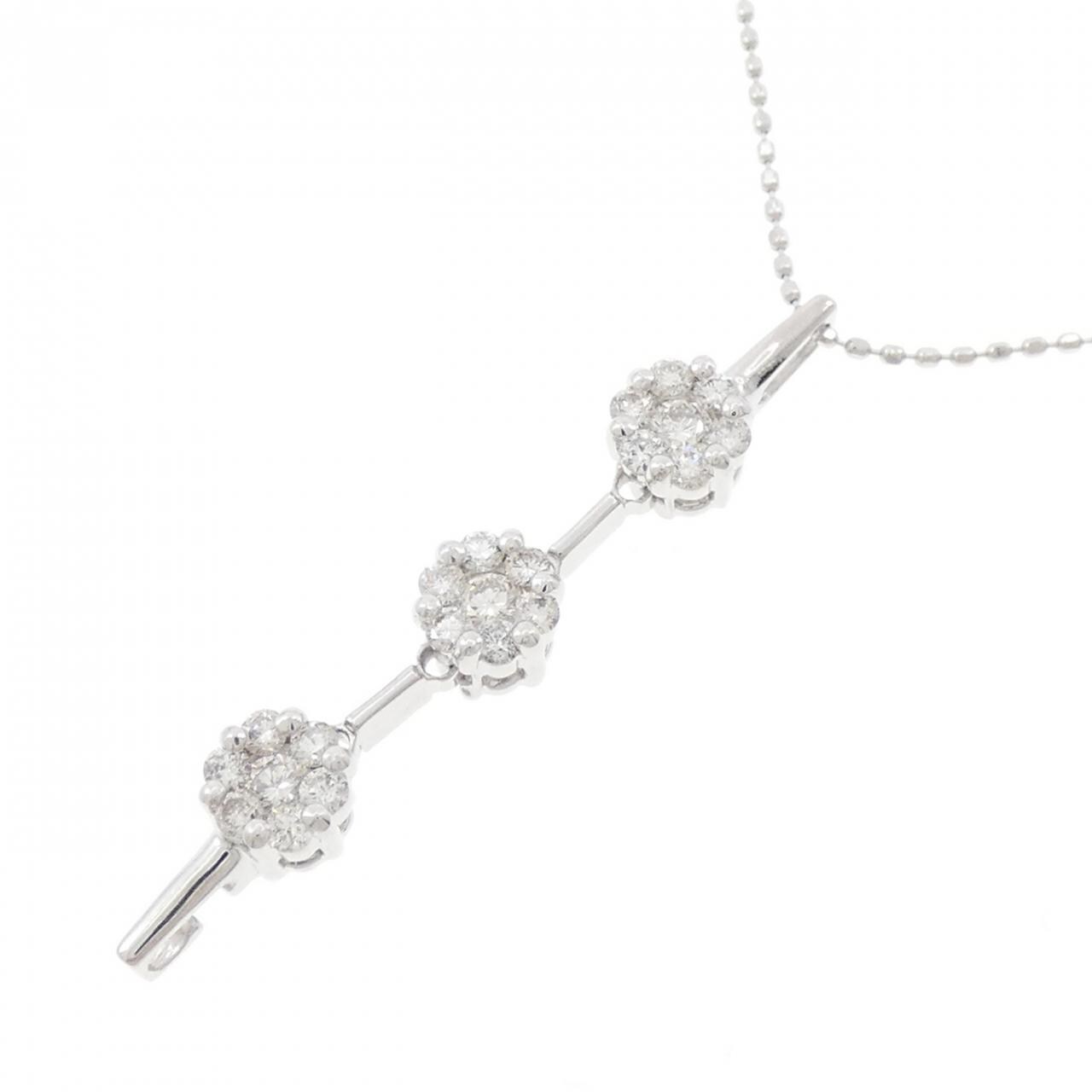 K18WG 2WAY ダイヤモンド ネックレス 0.50CT