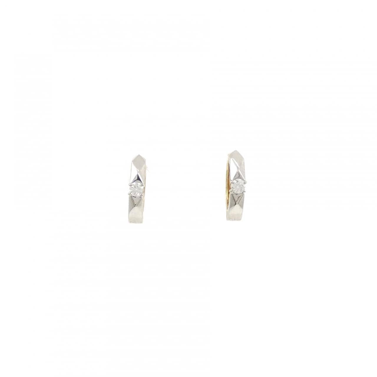 K18YG/PT900 ダイヤモンド イヤリング 0.06CT