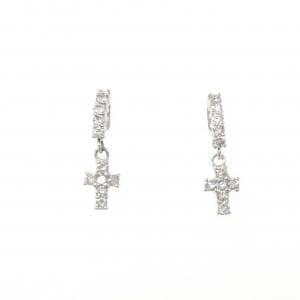 PT900 クロス ダイヤモンド ピアス 0.40CT