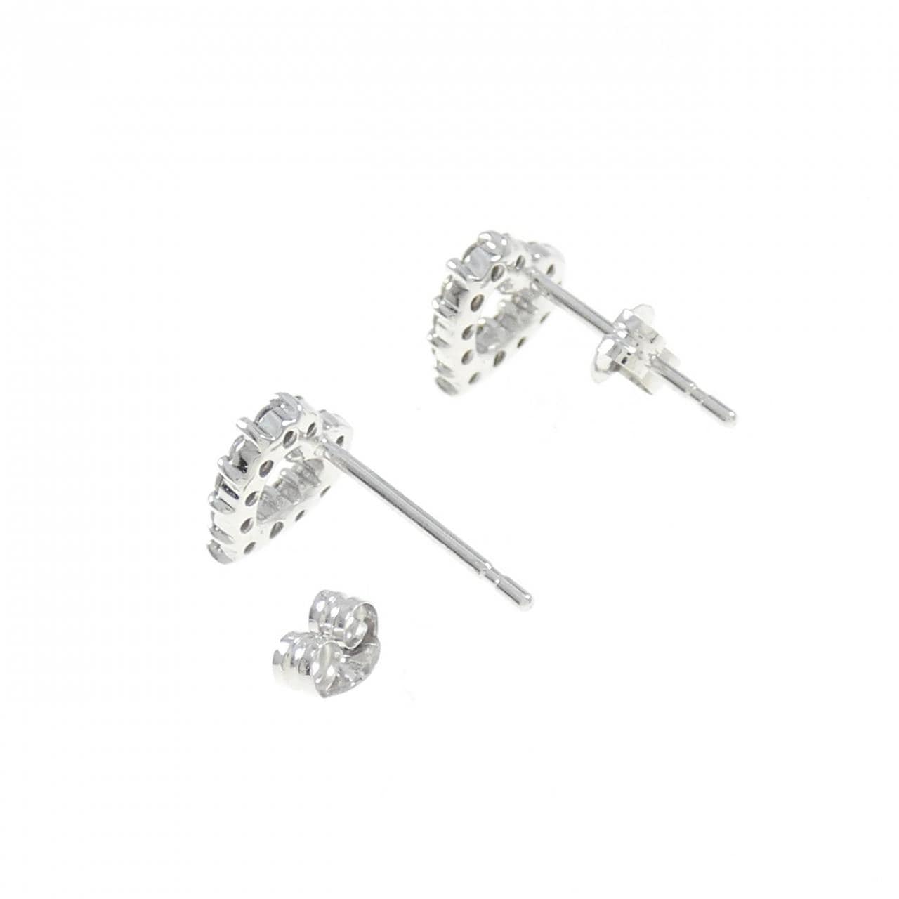 K14WG ハート ダイヤモンド ピアス 0.2CT