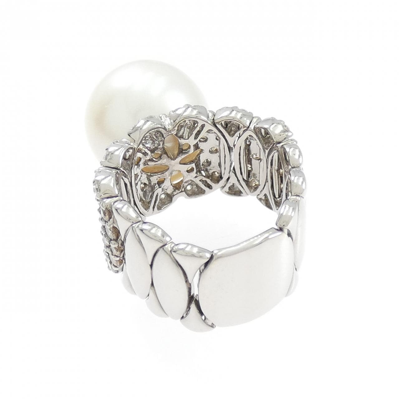 K18WG 白蝶パール リング 14mm