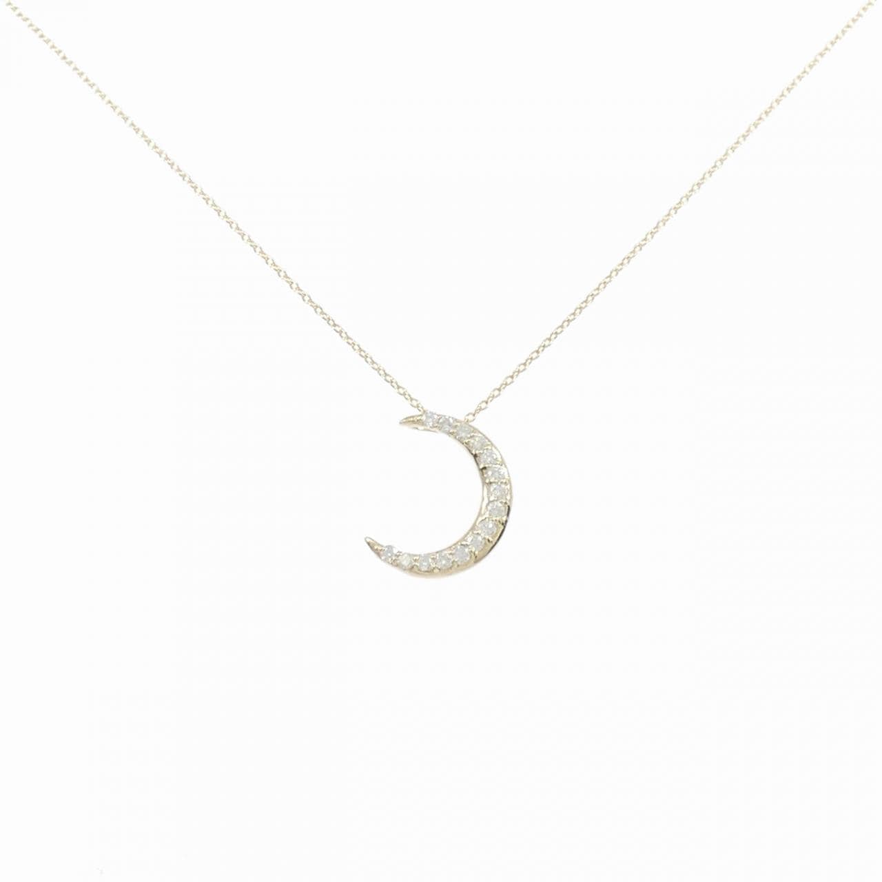 【リメイク】K10YG ムーン ダイヤモンド ネックレス 0.20CT