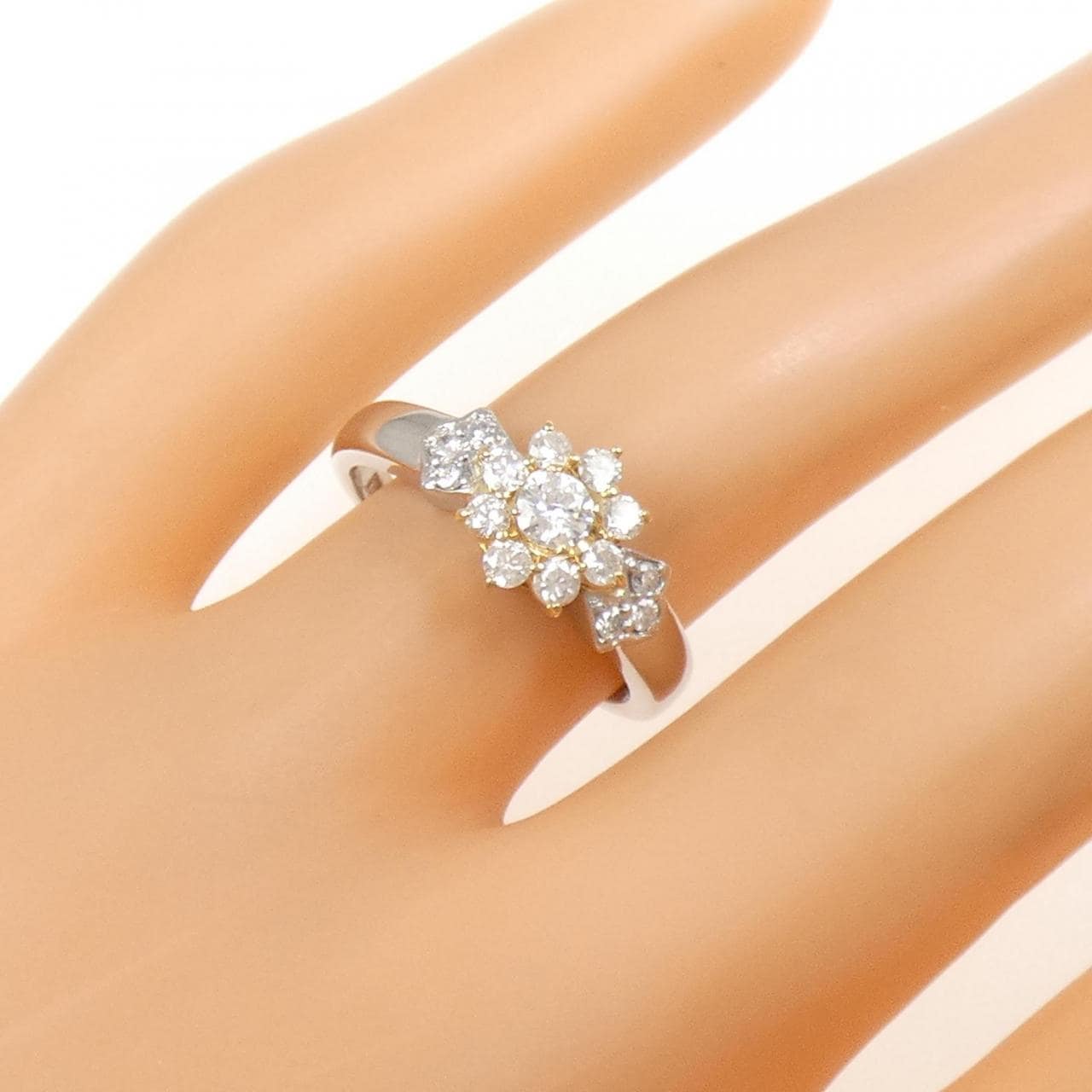 PT900/K18YG ダイヤモンド リング 0.50CT