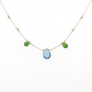 K18YG ブルートパーズ ネックレス