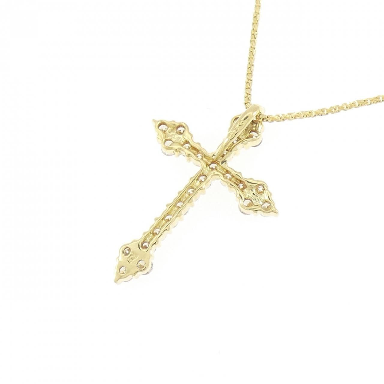 K18YG クロス ダイヤモンド ネックレス 0.50CT