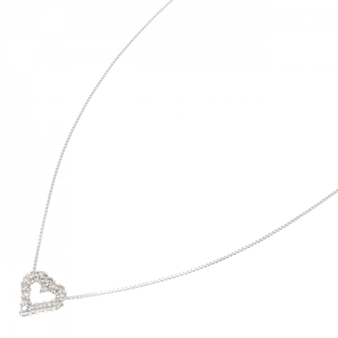 K18WG ハート ダイヤモンド ネックレス 0.20CT