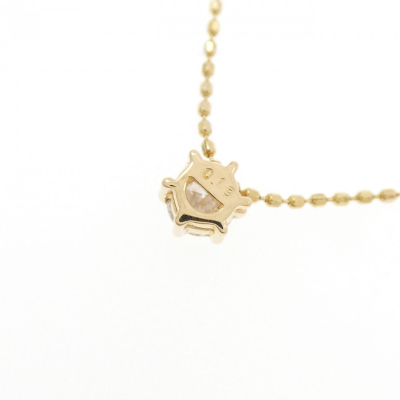 K18YG ソリティア ダイヤモンド ネックレス 0.19CT
