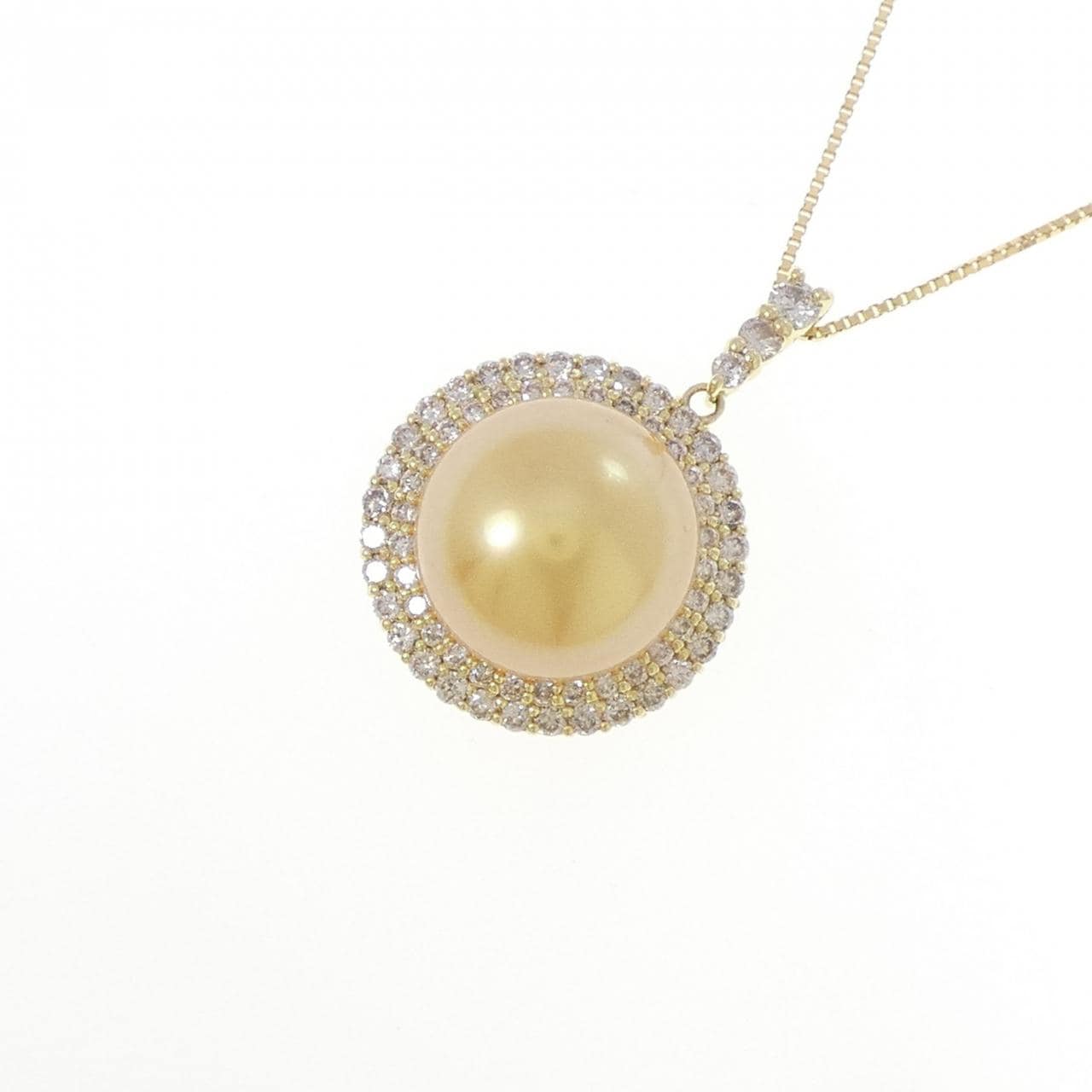 K18YG 白蝶パール ネックレス 13mm