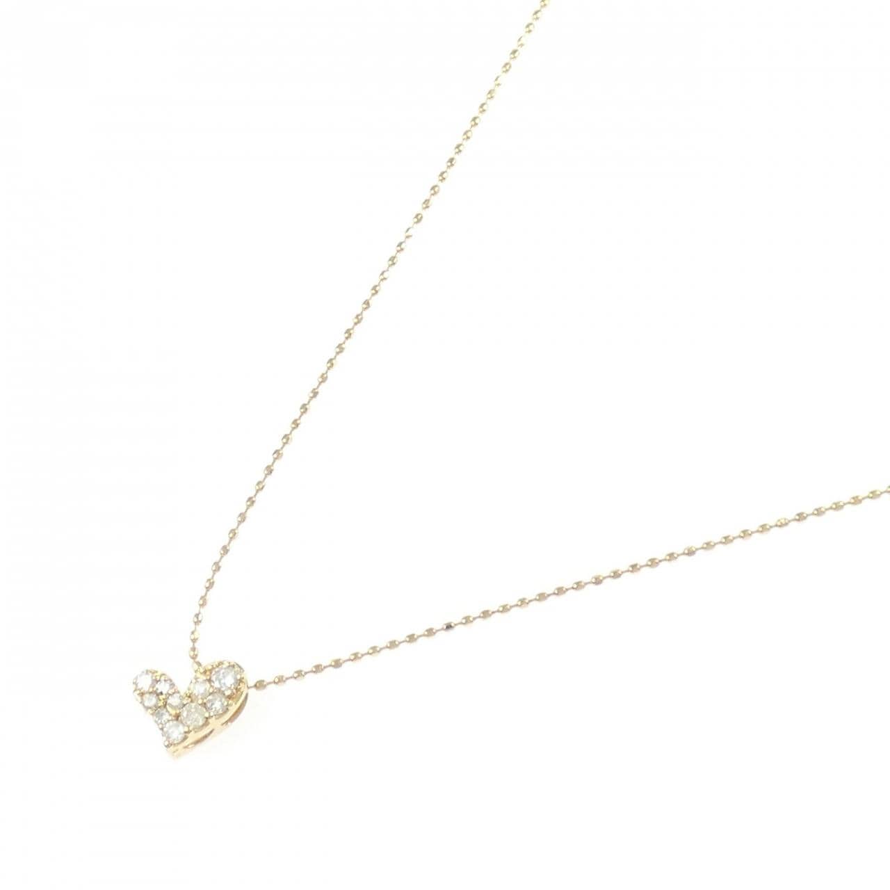 K18YG ハート ダイヤモンド ネックレス 0.14CT