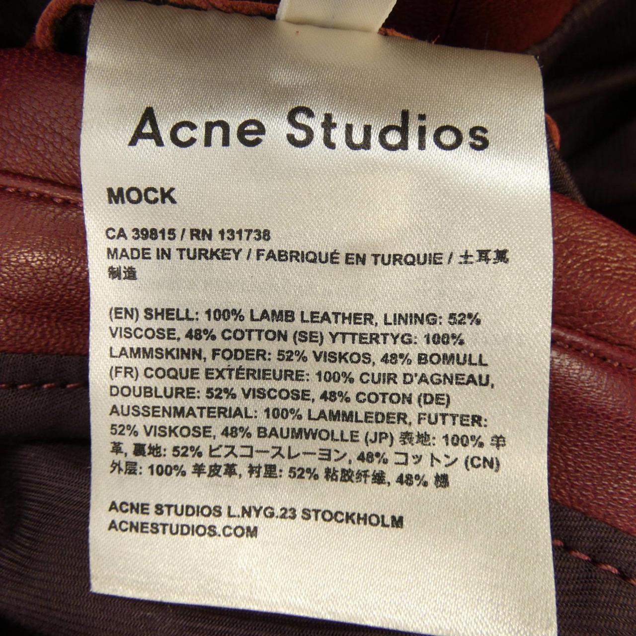 アクネストゥディオズ ACNE STUDIOS レザーライダースジャケット