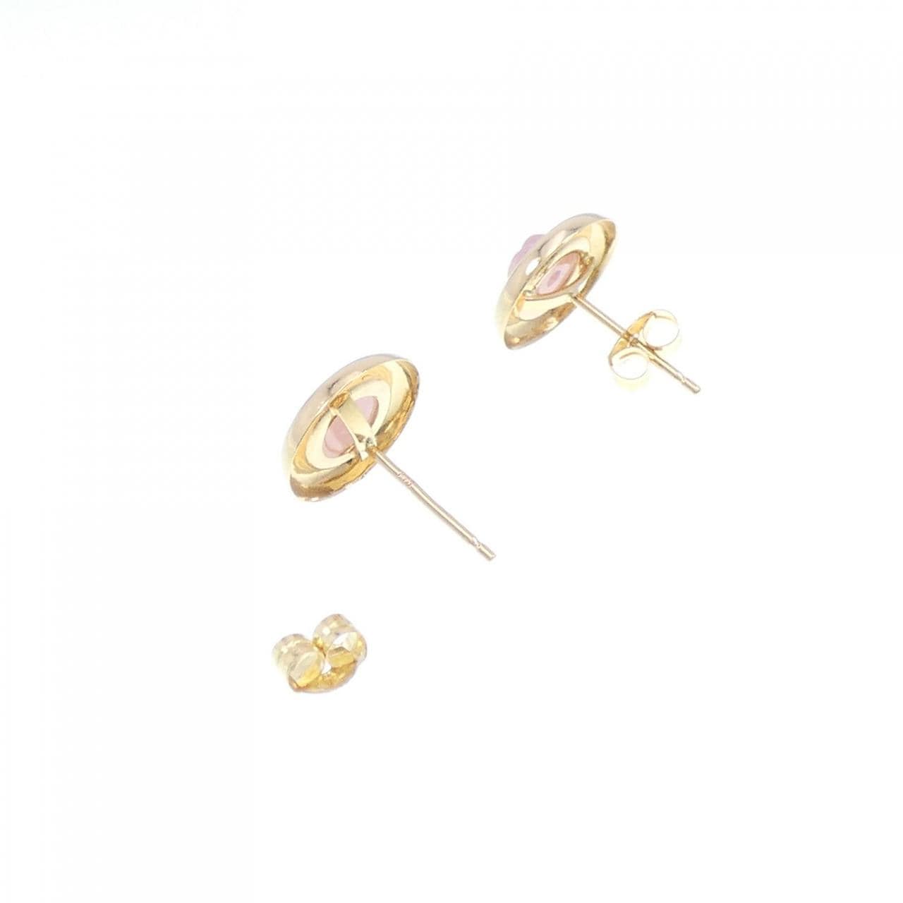 K18YG rhodochrosite earrings
