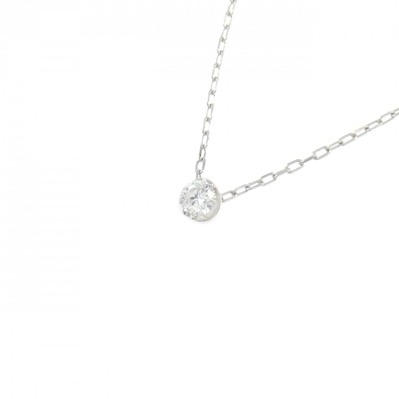 PT900/PT850 ソリティア ダイヤモンド ネックレス 0.10CT