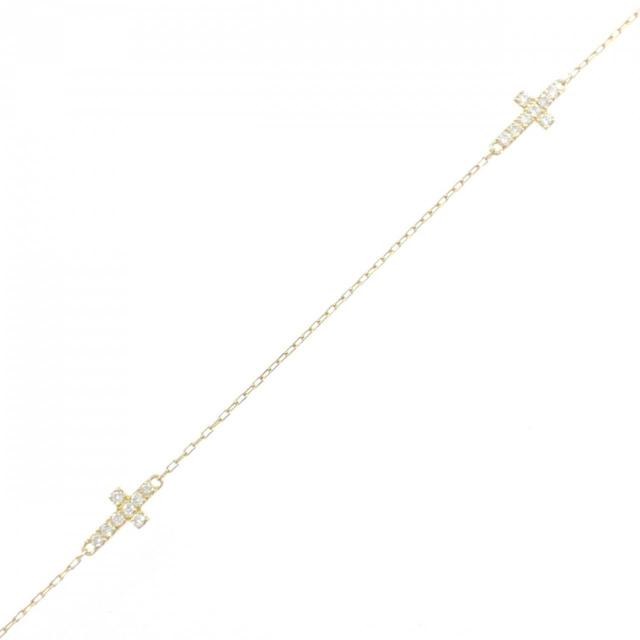 K18YG クロス ダイヤモンド ブレスレット