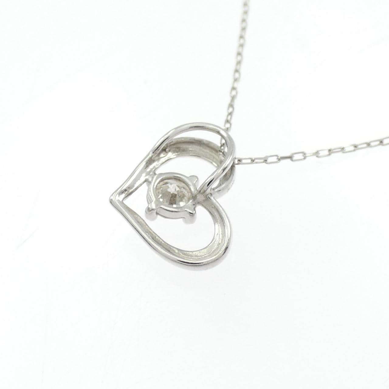 PT900/PT850 ハート ダイヤモンド ネックレス 0.10CT