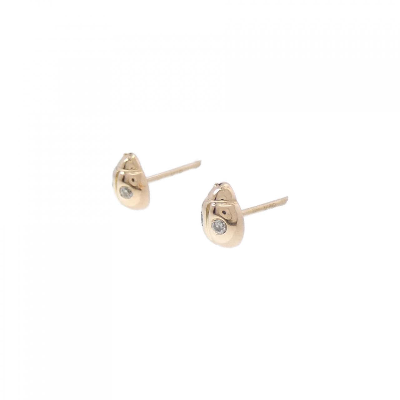 K18PG Ladybird Diamond Earrings 0.058CT