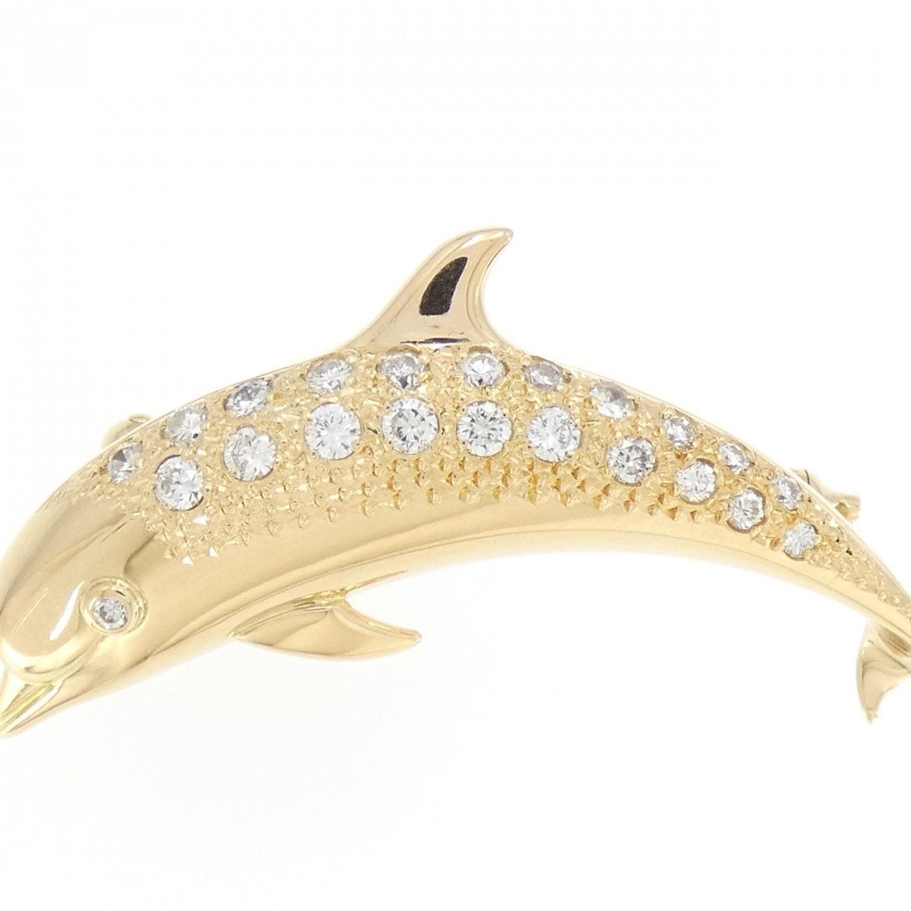 K18YG Dolphin Diamond Brooch 0.48CT
