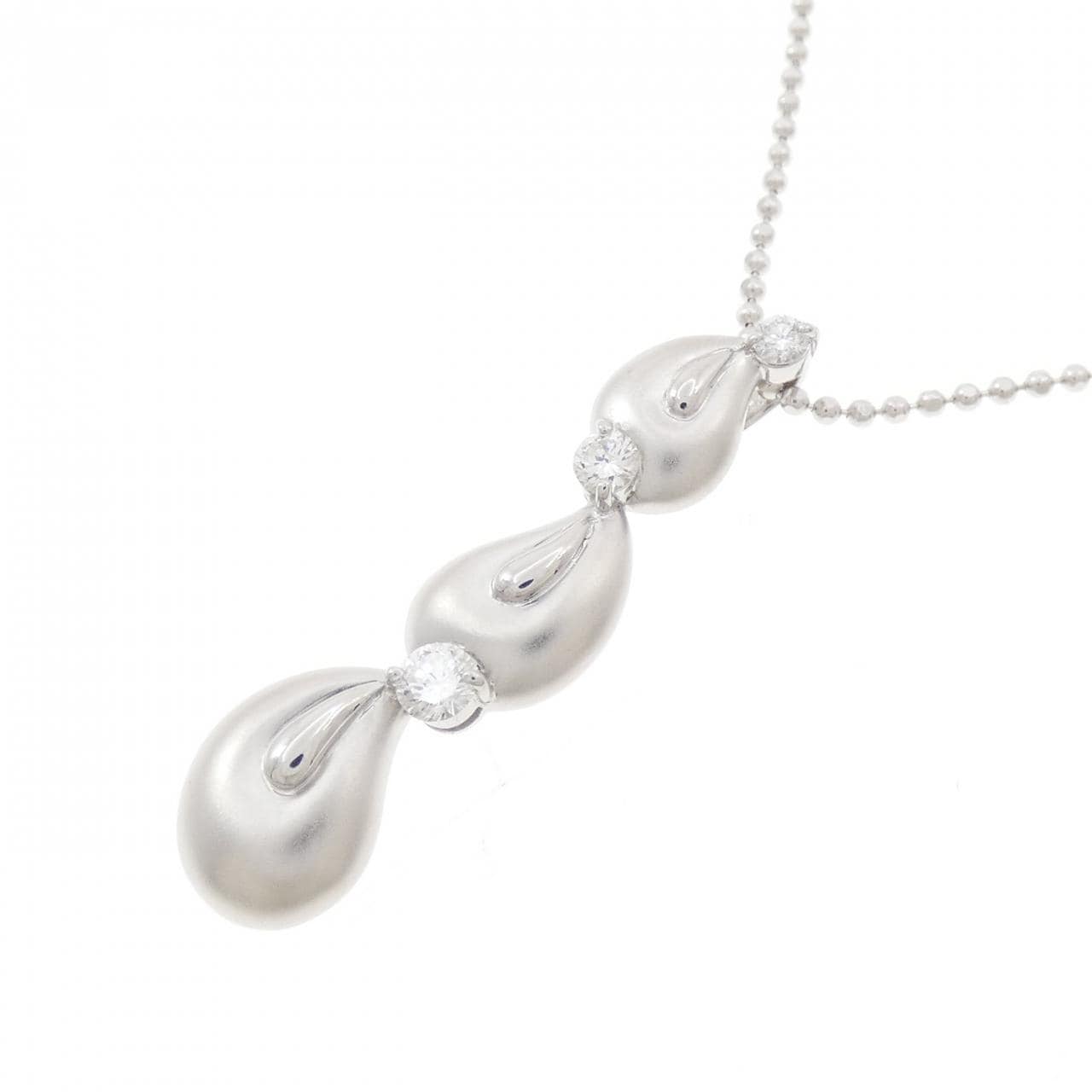 K18WG ダイヤモンド ネックレス 0.22CT