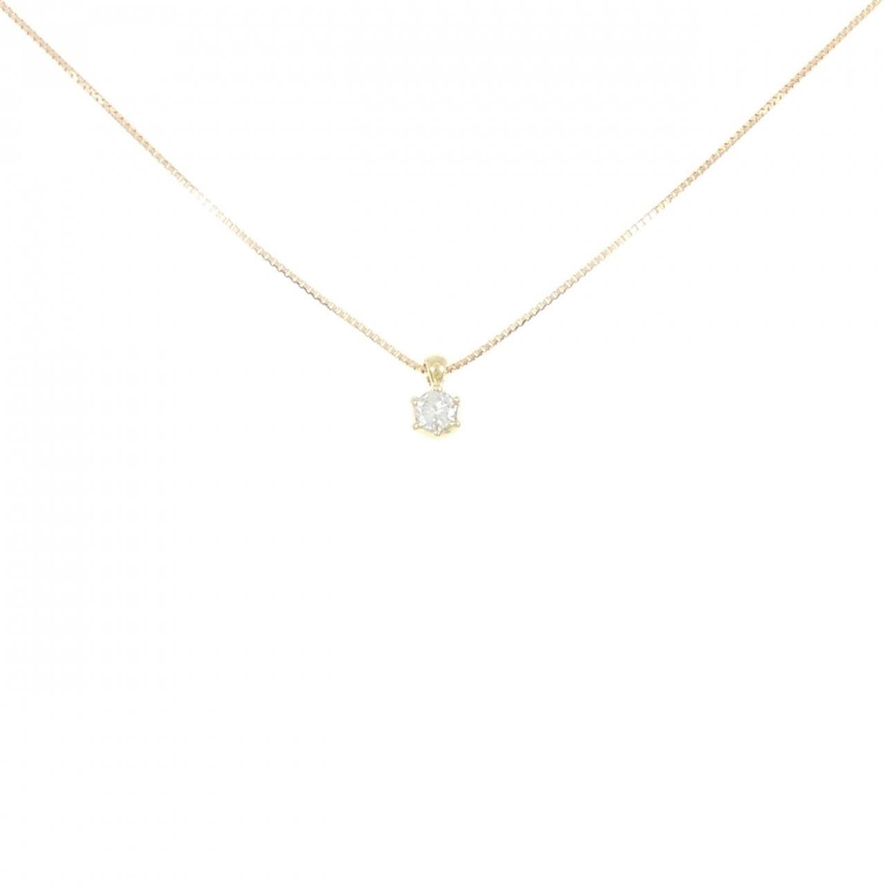 K18YG Solitaire Diamond Necklace