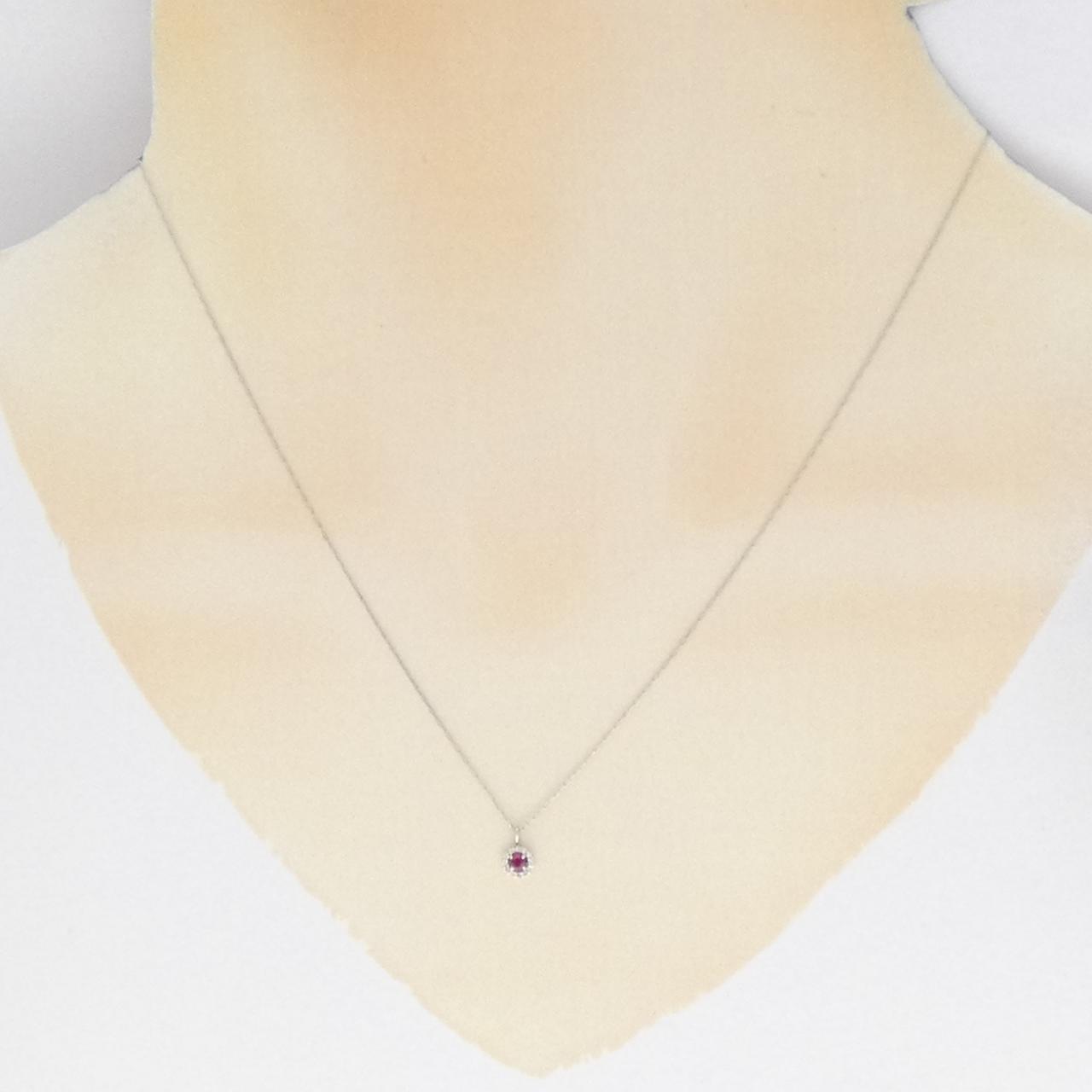 【新品】PT900 ルビー ネックレス 0.04CT