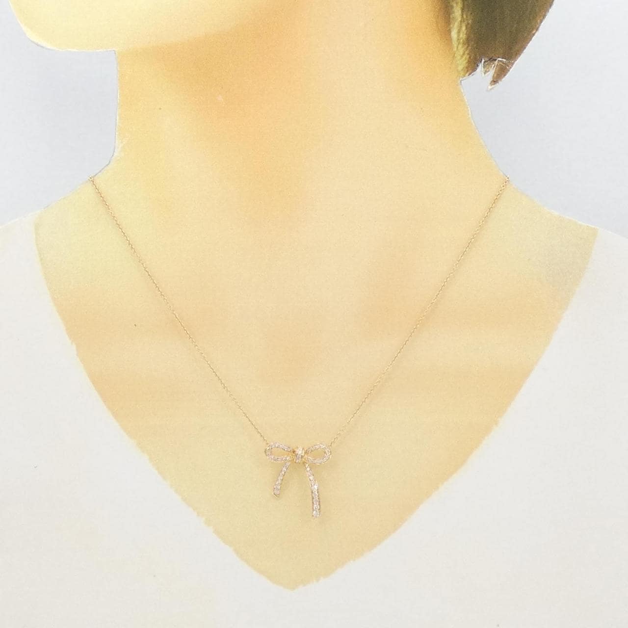 750PG Ribbon Diamond Necklace 0.38CT