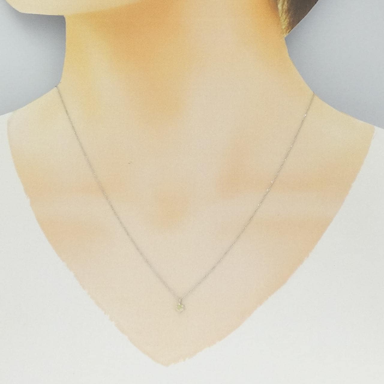 K18WG ソリティア ダイヤモンド ネックレス 0.1CT