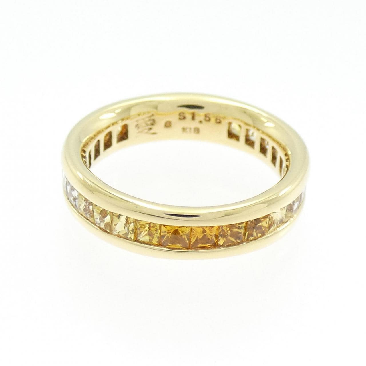 K18YG Full Eternity Sapphire Ring 1.56CT